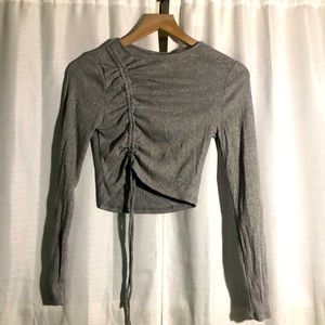 Gray crop top